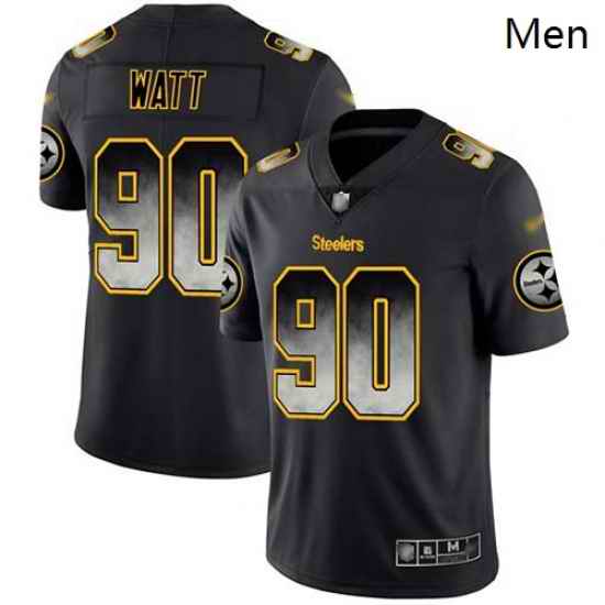Steelers 90 T  J  Watt Black Men Stitched Football Vapor Untouchable Limited Smoke Fashion Jersey